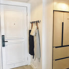 Wall Coat Rack with Wavy Iron Hooks for Entryway, Bedroom or Bathroom