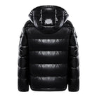 Men's Quilted Jacket with Hood - Glossy Finish