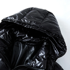 Men's Quilted Jacket with Hood - Glossy Finish
