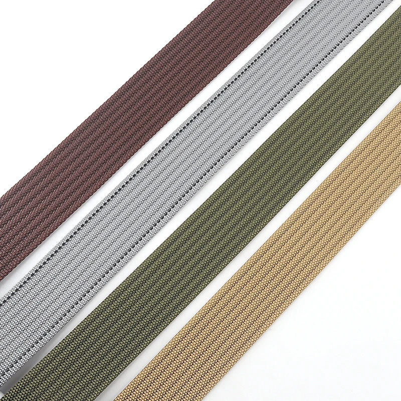 Unisex Canvas Riem met Dubbele Ring Gesp en Casual Gestreept Ontwerp 5