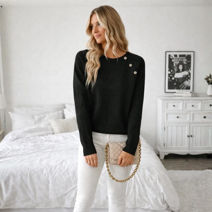 Monique Parel Trui | Damestrui met Pareldetails en Losvallende Pasvorm