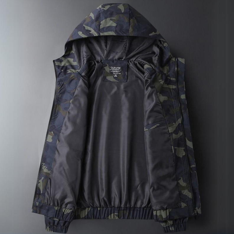 Men's Full-Zip Jacket with Hood - Water Resistant Outerwear
