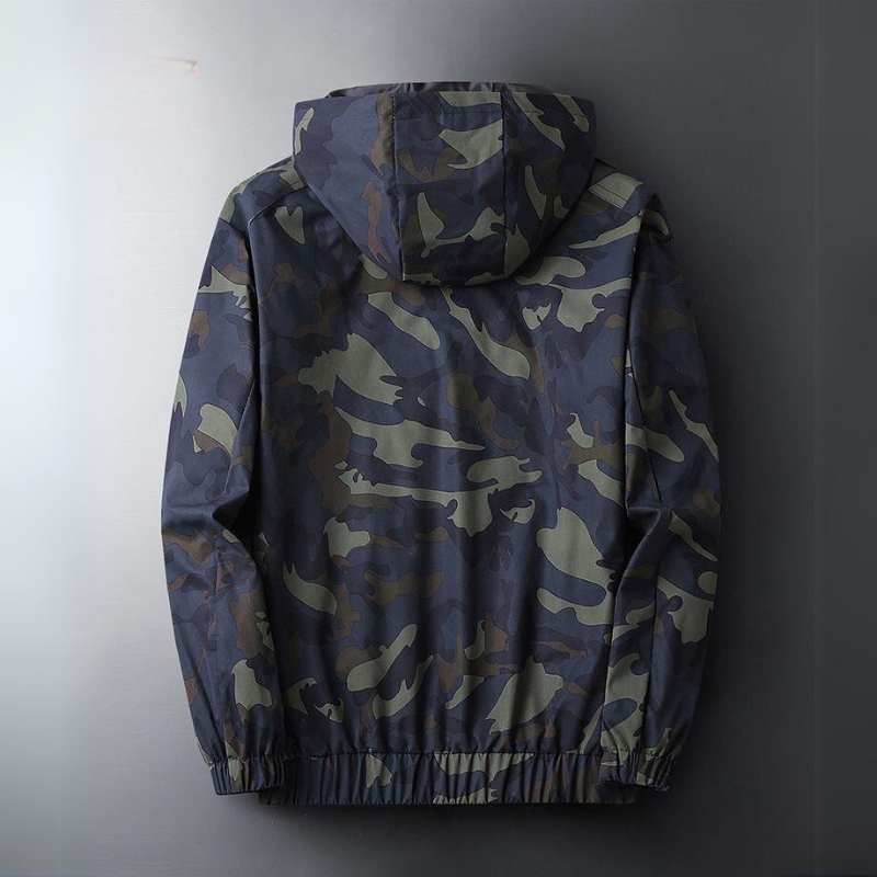 Men's Full-Zip Jacket with Hood - Water Resistant Outerwear