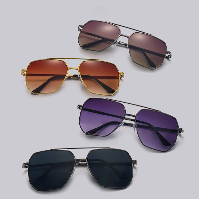 Aviator Sunglasses with Lightweight Metal Frame and UV400 Lenses