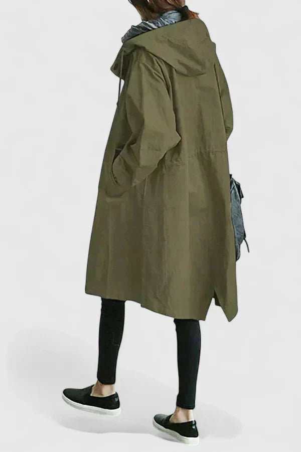 Women's Oversized Hooded Coat with Adjustable Hood