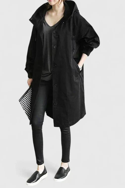 Women's Oversized Hooded Coat with Adjustable Hood