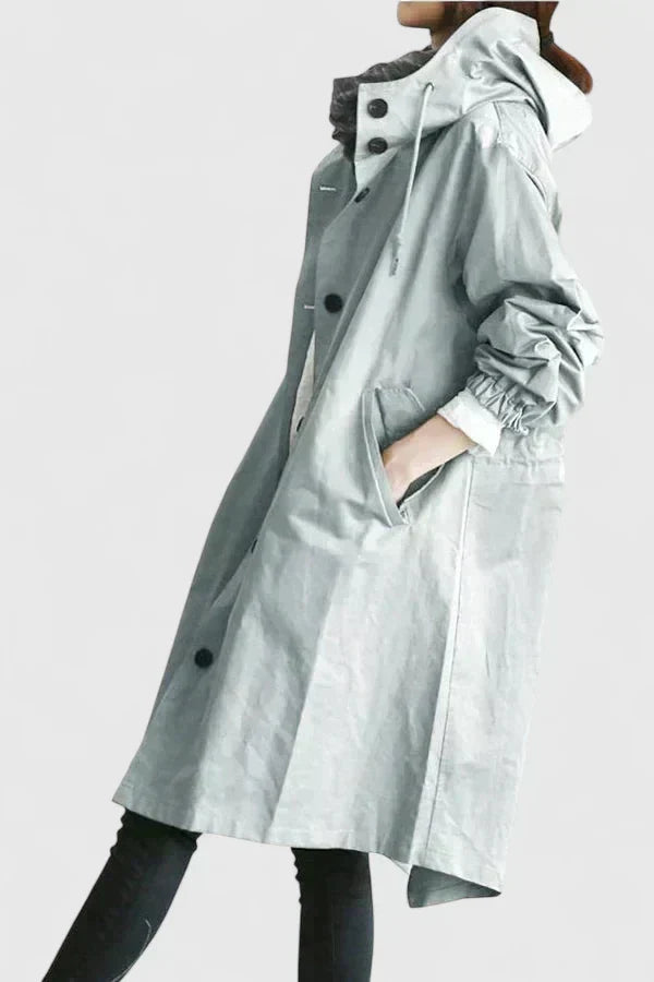 Women's Oversized Hooded Coat with Adjustable Hood