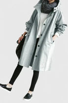 Women's Oversized Hooded Coat with Adjustable Hood