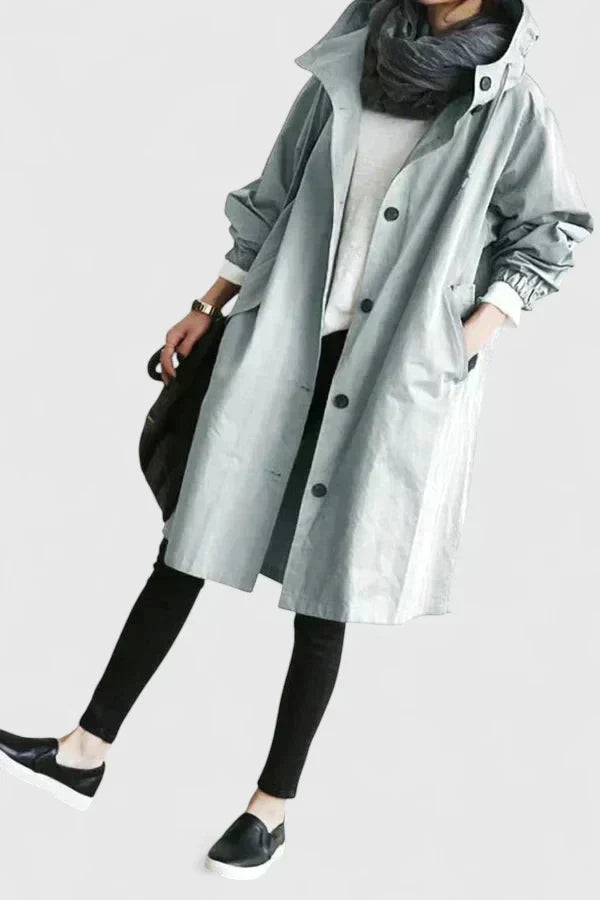 Women's Oversized Hooded Coat with Adjustable Hood