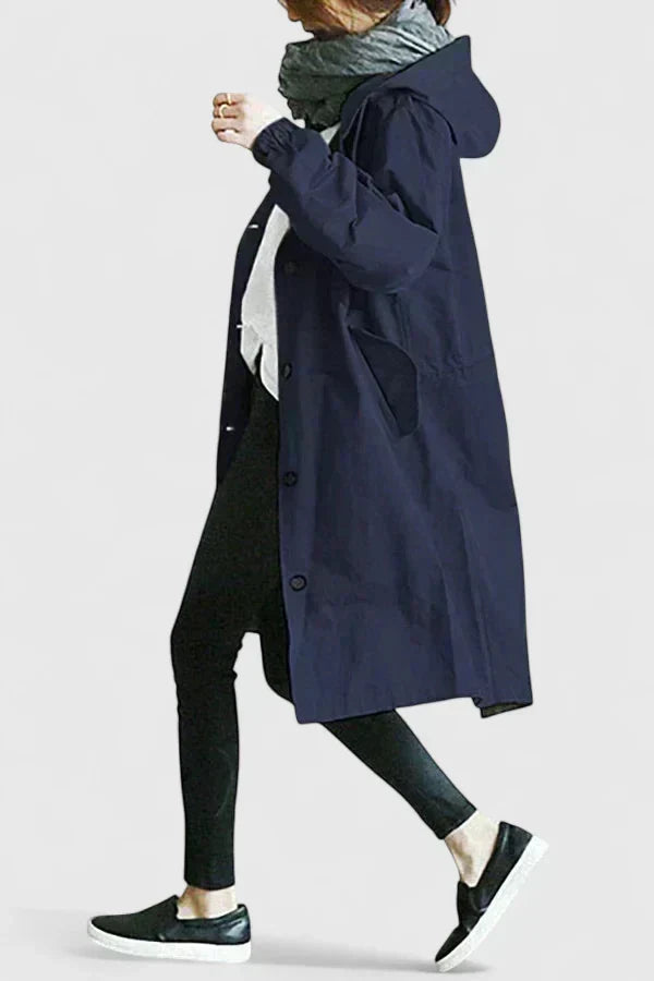 Women's Oversized Hooded Coat with Adjustable Hood