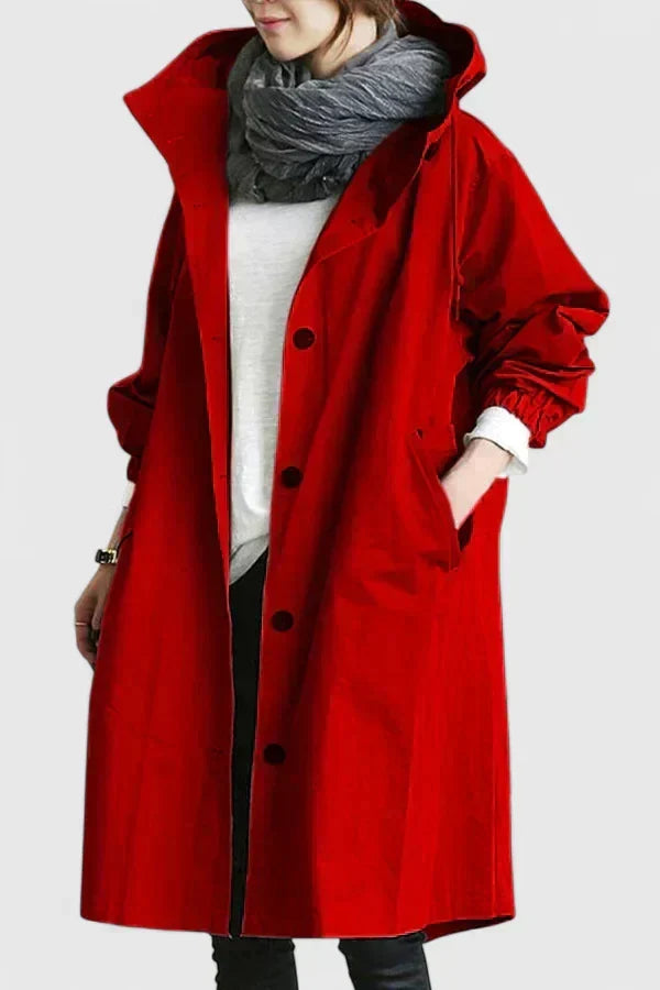 Women's Oversized Hooded Coat with Adjustable Hood