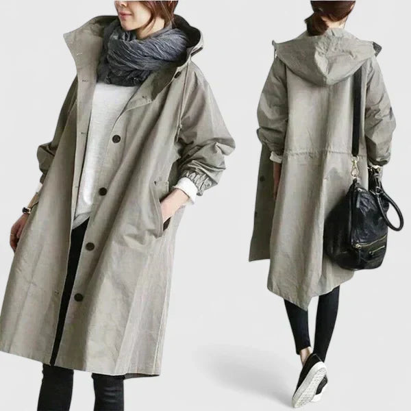 Women's Oversized Hooded Coat with Adjustable Hood