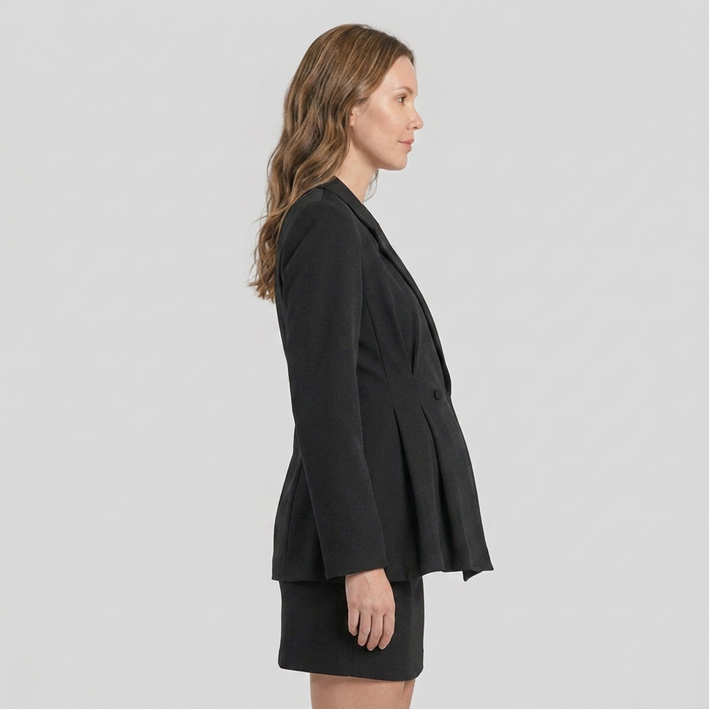 Women's Maternity Blazer with Tailored Lapels and Empire Cut