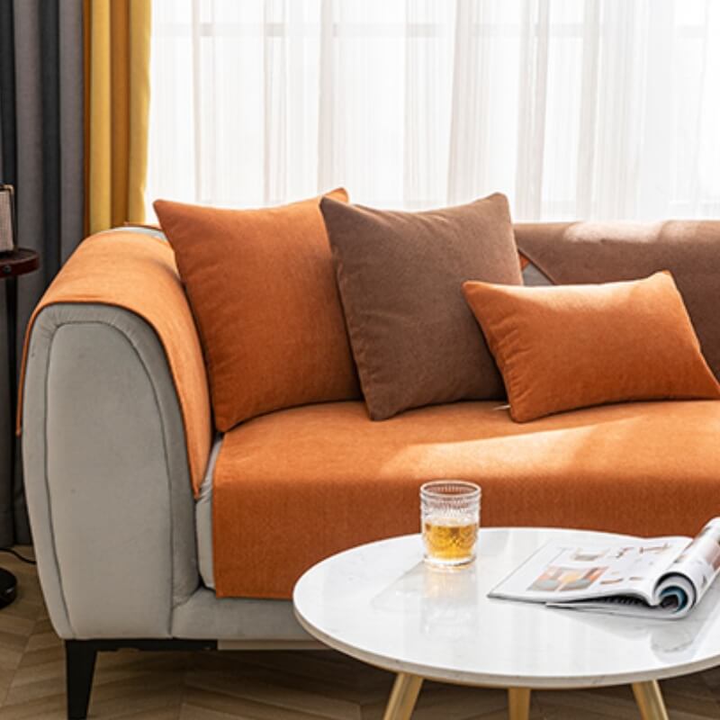 Anti-Slip Chenille Sofa Cover - Soft Pet & Kid Friendly Couch Protector
