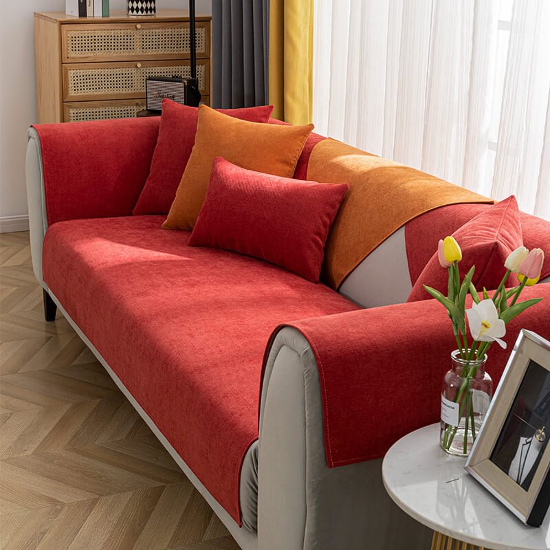 Anti-Slip Chenille Sofa Cover - Soft Pet & Kid Friendly Couch Protector