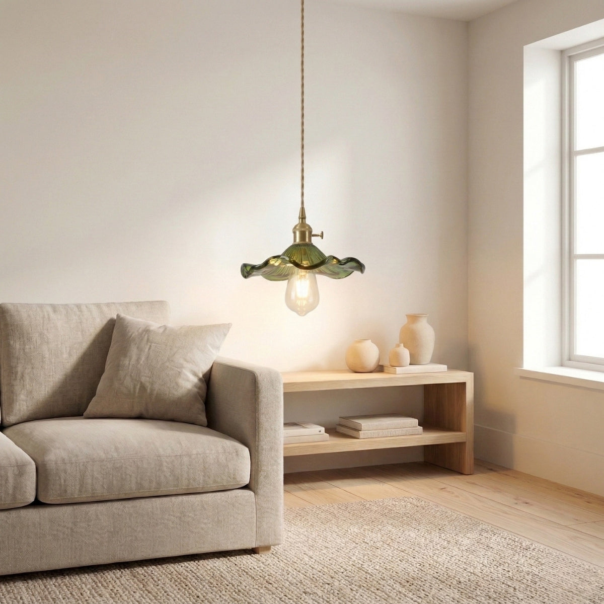 vintage flower glass pendant light