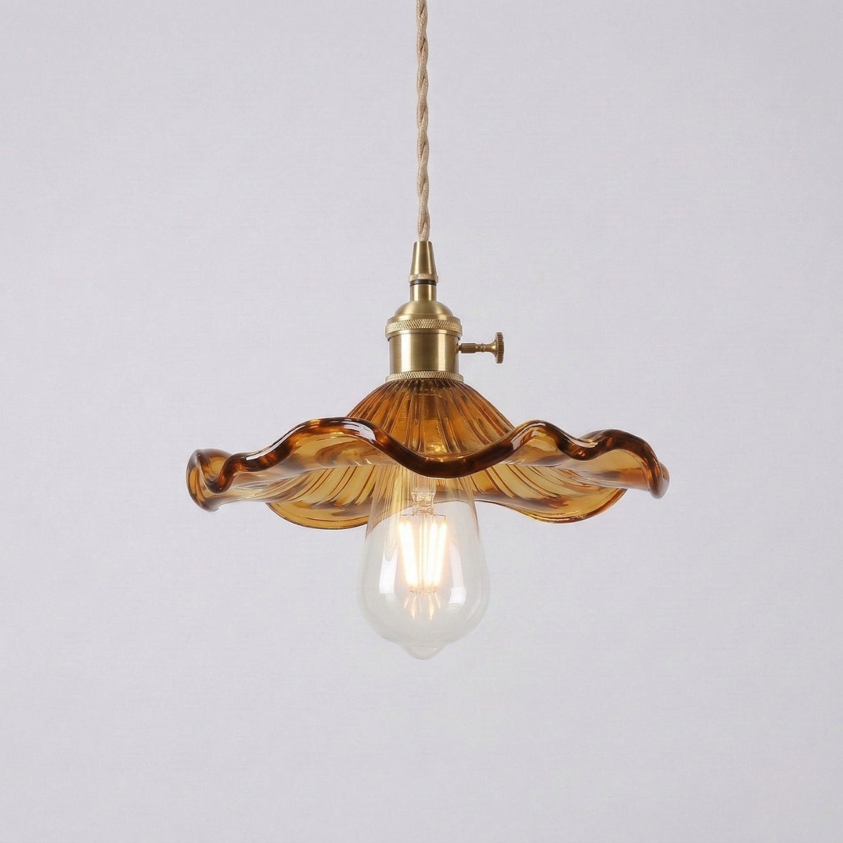 vintage flower glass pendant light in orange