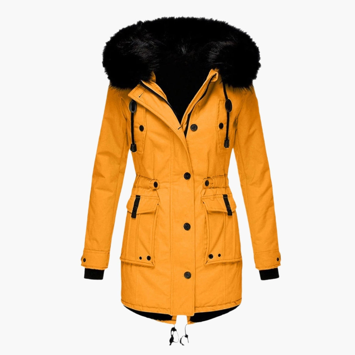 Women's Thick Parka Coat with Hood - Winter Jacket