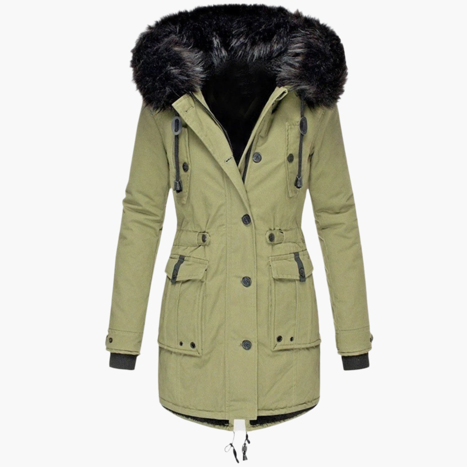 Women's Thick Parka Coat with Hood - Winter Jacket