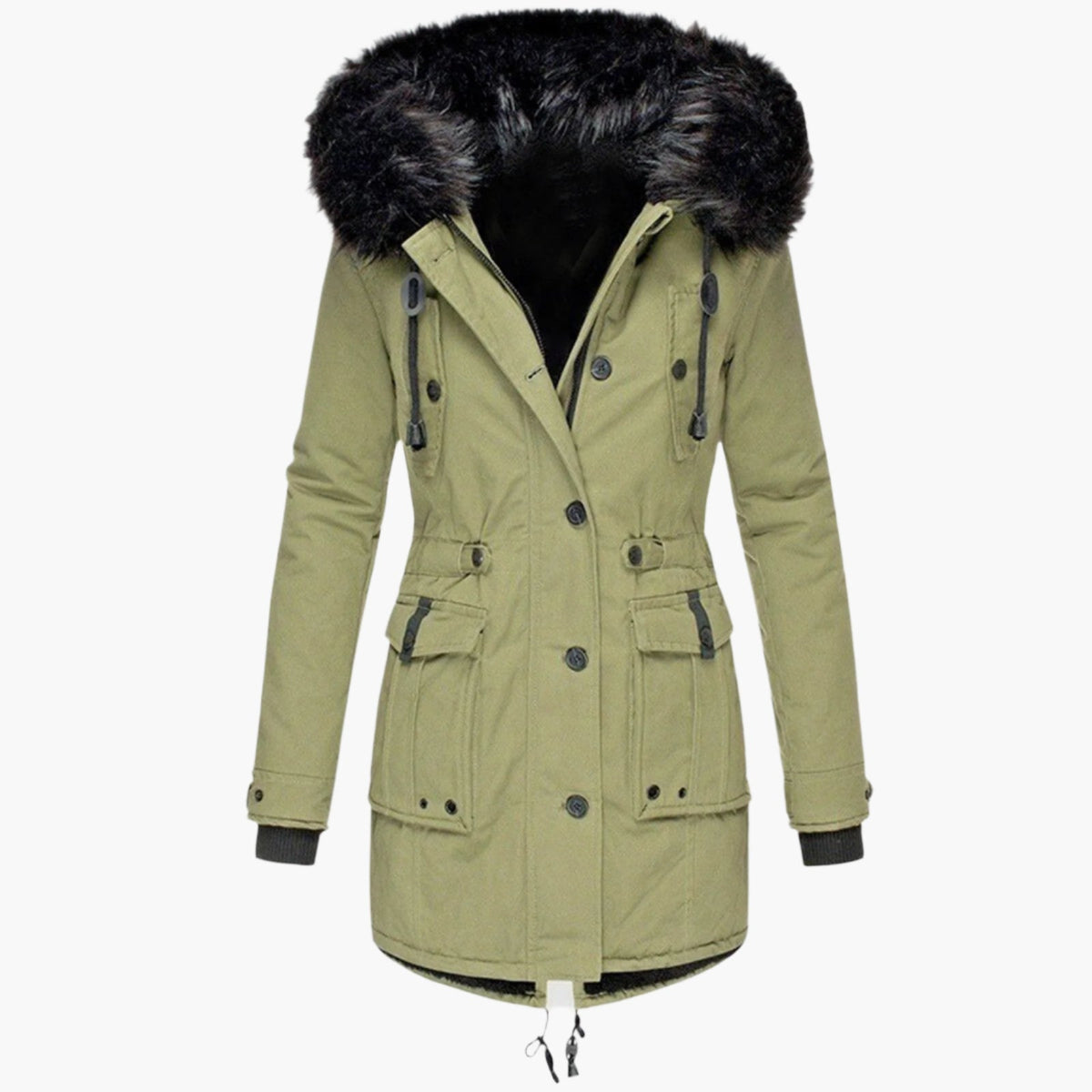 Women's Thick Parka Coat with Hood - Winter Jacket
