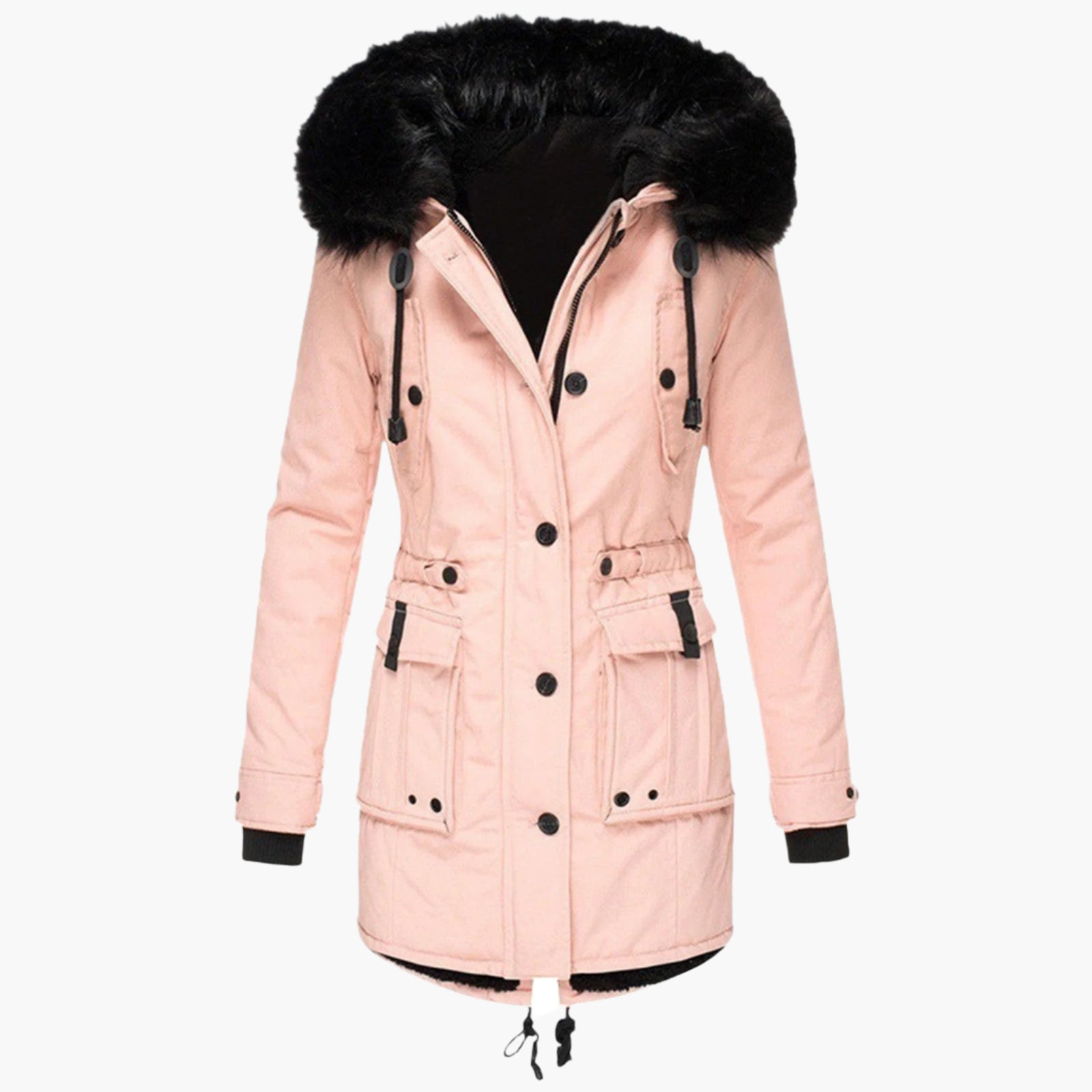 Women's Thick Parka Coat with Hood - Winter Jacket