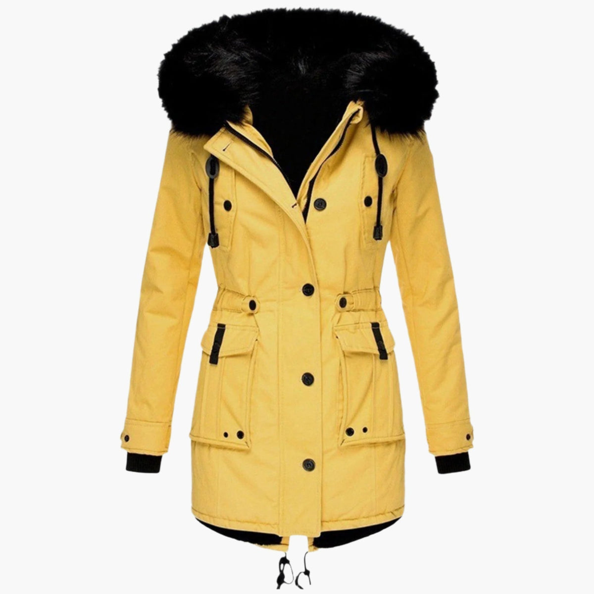 Women's Thick Parka Coat with Hood - Winter Jacket
