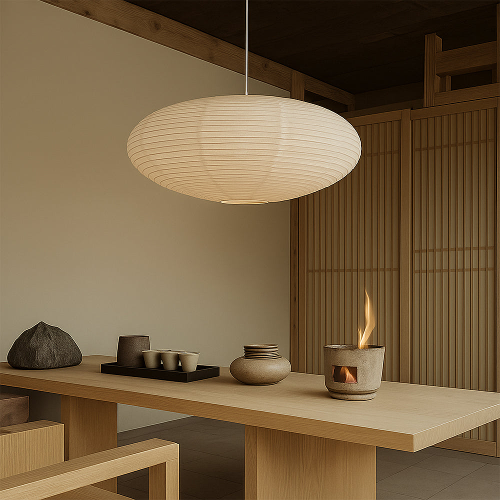 Wabi-Sabi Cotton Paper Pendant Ceiling Light