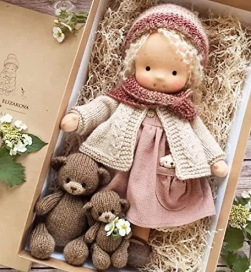Handmade Waldorf Doll - Personalized Imaginative Play Toy for Kids 3+