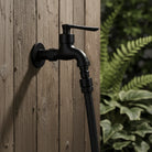 Wall-Mounted Faucet in Matte Black Solid Brass for Kitchen, Bath and Garden