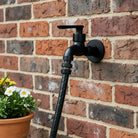 Wall-Mounted Faucet in Matte Black Solid Brass for Kitchen, Bath and Garden
