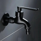 Wall-Mounted Faucet in Matte Black Solid Brass for Kitchen, Bath and Garden