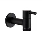 Wall-Mounted Faucet in Matte Black Solid Brass for Kitchen, Bath and Garden