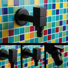 Wall-Mounted Faucet in Matte Black Solid Brass for Kitchen, Bath and Garden
