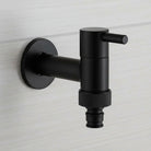 Wall-Mounted Faucet in Matte Black Solid Brass for Kitchen, Bath and Garden