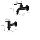 Wall-Mounted Faucet in Matte Black Solid Brass for Kitchen, Bath and Garden