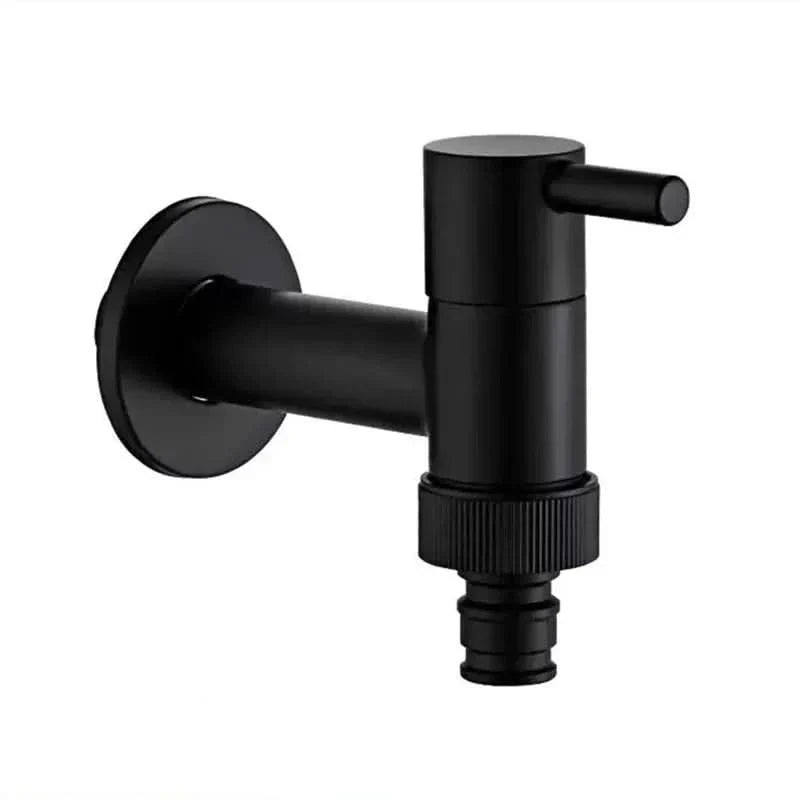 Wall-Mounted Faucet in Matte Black Solid Brass for Kitchen, Bath and Garden