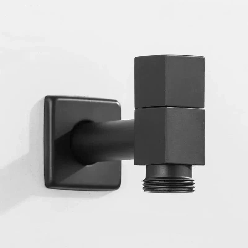 Wall-Mounted Faucet in Matte Black Solid Brass for Kitchen, Bath and Garden