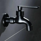 Wall-Mounted Faucet in Matte Black Solid Brass for Kitchen, Bath and Garden