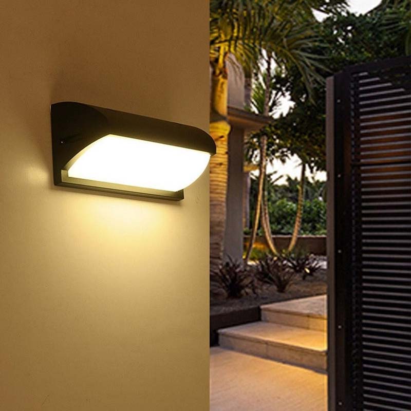 Black LED Wall Light with Motion Sensor – Weatherproof Outdoor Lighting for Garden, Porch & Path