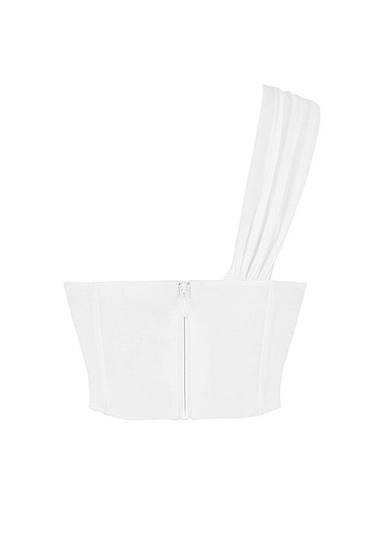 Dames Corset Top met One-Shoulder Ontwerp, Asymmetrische Halslijn en Boning Structuur