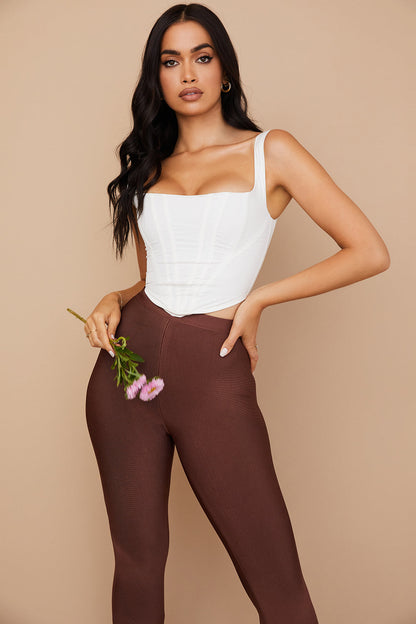 Monique | Dames Corset Top – Getailleerde Pasvorm, Vierkante Halslijn, Brede Bandjes