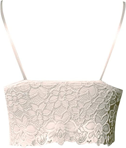 Martine | Dames Kanten Crop Top – Vrouwelijk, Verfijnd, Verstelbare Bandjes