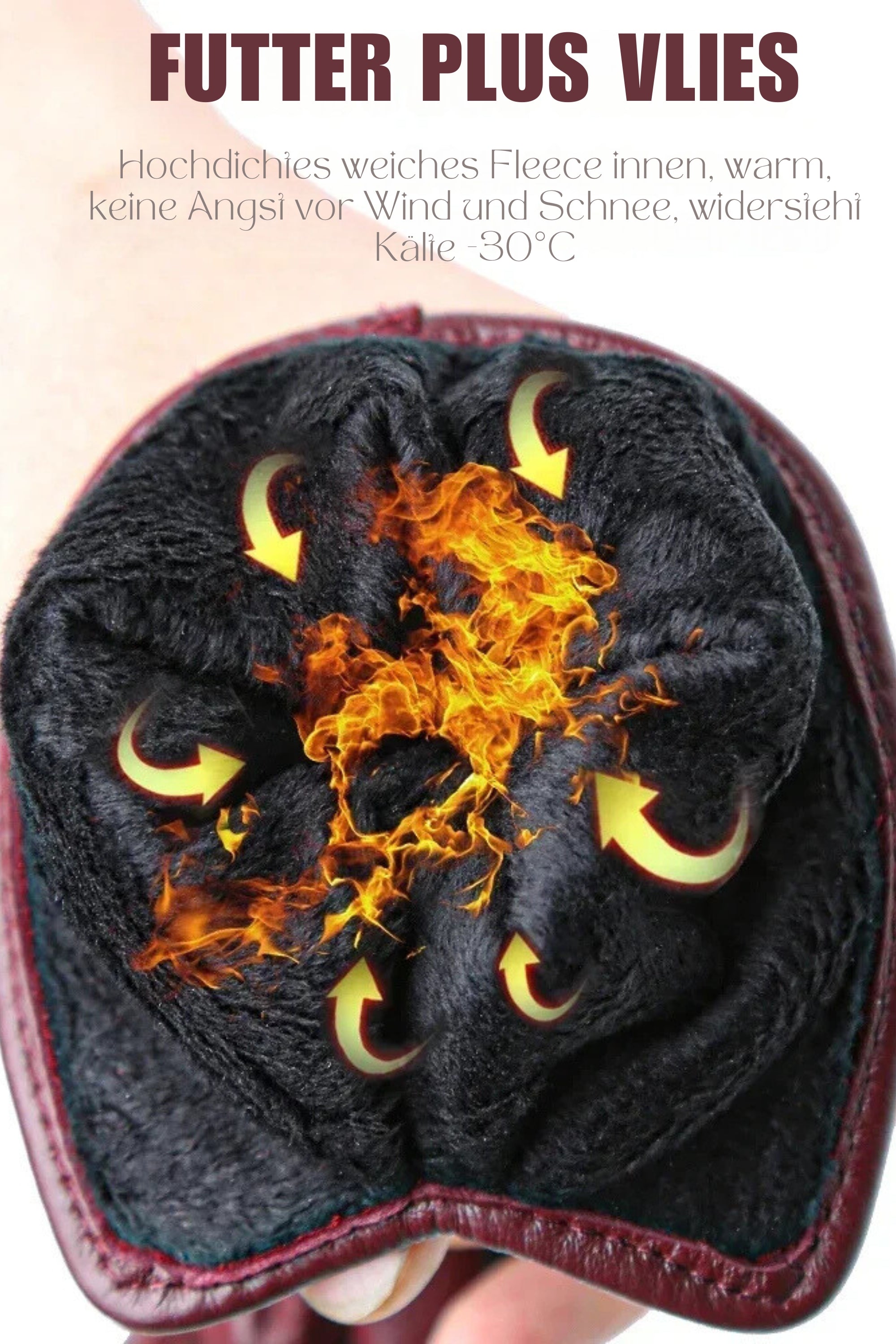 Women's Leather Gloves Warm Fleece Lined Winter Accessory