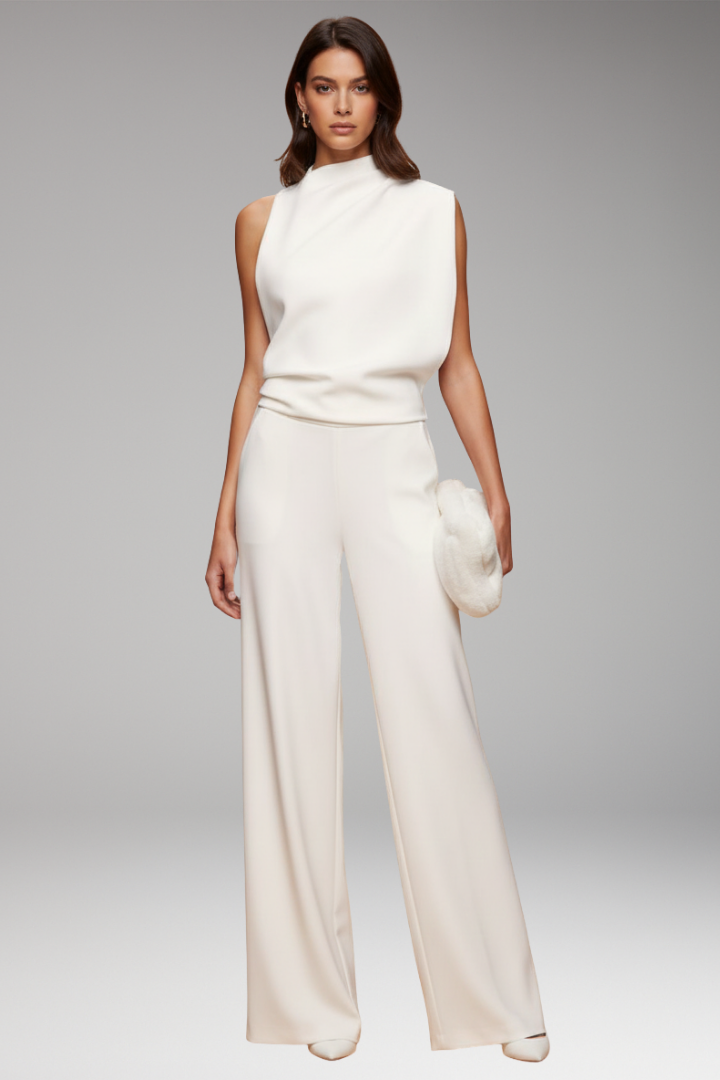 Women's Sleeveless Jumpsuit with Wide-Leg Trousers