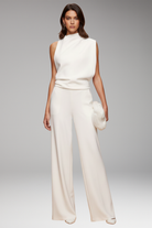Women's Sleeveless Jumpsuit with Wide-Leg Trousers