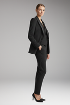 Women's Three-Piece Suit Set with Notched Jacket and Straight Trousers