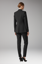 Women's Three-Piece Suit Set with Notched Jacket and Straight Trousers