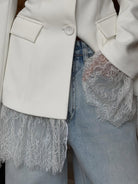 Women's Lace-Panel Blazer, Regular Fit Jacket
