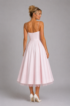 Women's Sweetheart Corset Dress with Layered Midi Skirt