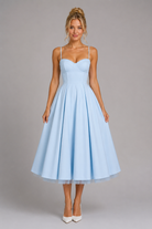Women's Sweetheart Corset Dress with Layered Midi Skirt